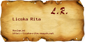 Licska Rita névjegykártya